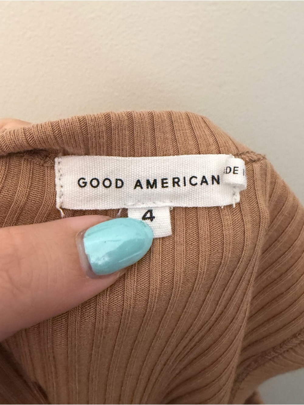 Good American Essentials Ribbed Tank Top Brown - Picture 4 of 5